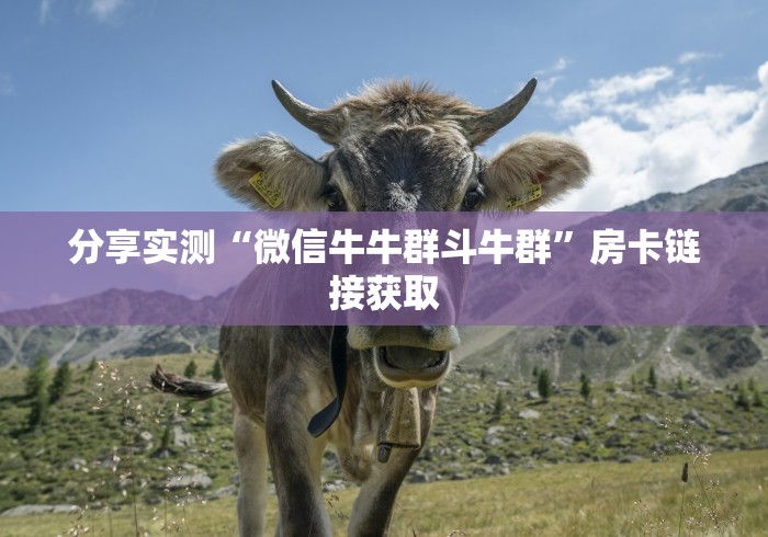 分享实测“微信牛牛群斗牛群”房卡链接获取